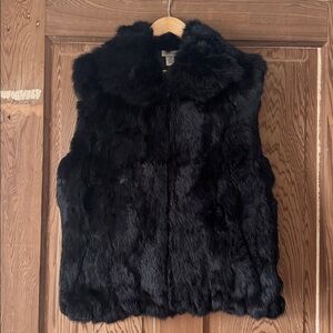 Lord & Taylor Black Faux Fur Vest